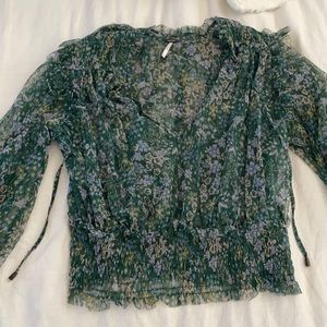 Sheer cropped Free People Blouse